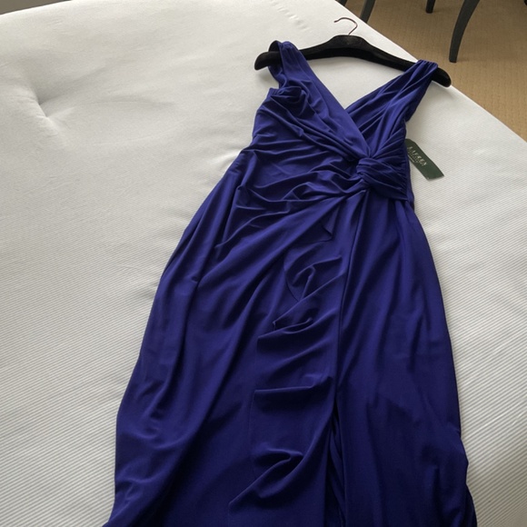 NWT Ralph Lauren Evening Gown in Deep Cobalt Blue Size 10 - Picture 7 of 9
